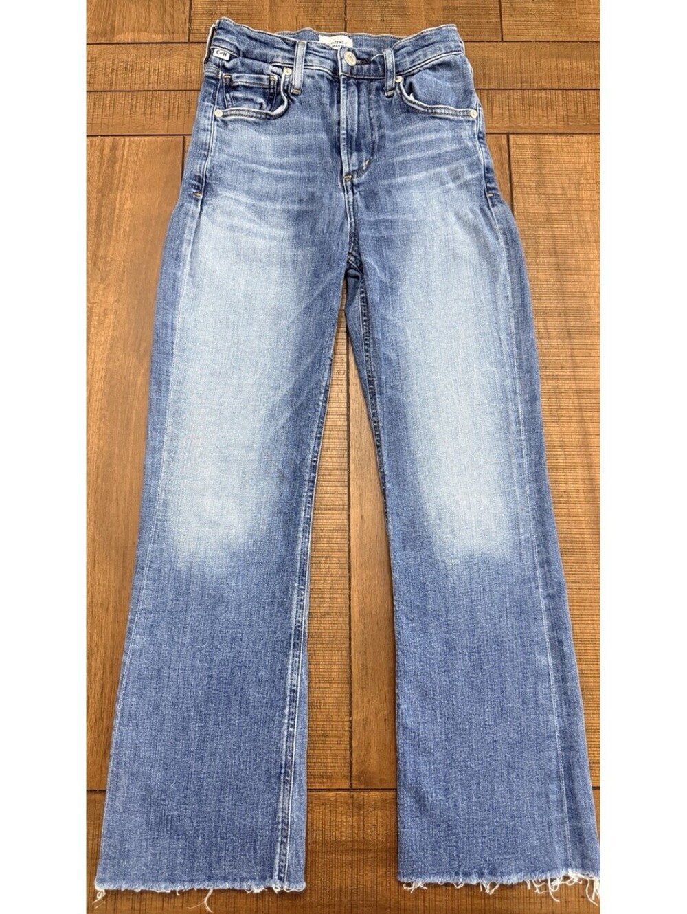 Citizens of Humanity Women's Straight Light Wash Jeans Frayed